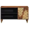 TV szekrény polcokkal Barna 80 x 31.5 x 46 cm Tömör mangófa