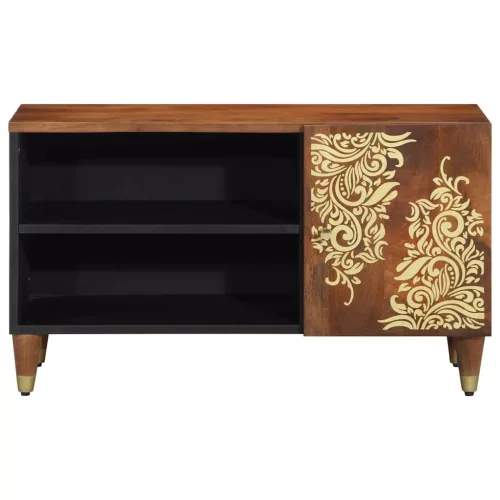 TV szekrény polcokkal Barna 80 x 31.5 x 46 cm Tömör mangófa