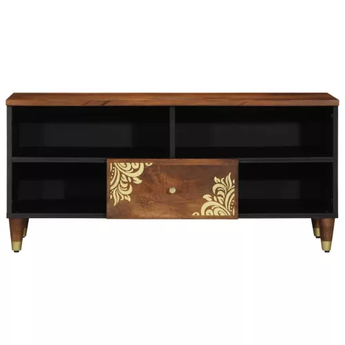 TV szekrény fiókkal Barna 100 x 33.5 x 46 cm Tömör mangófa