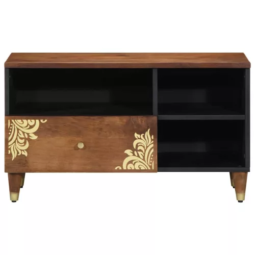 TV szekrény fiókkal Barna 80 x 33.5 x 46 cm Tömör mangófa