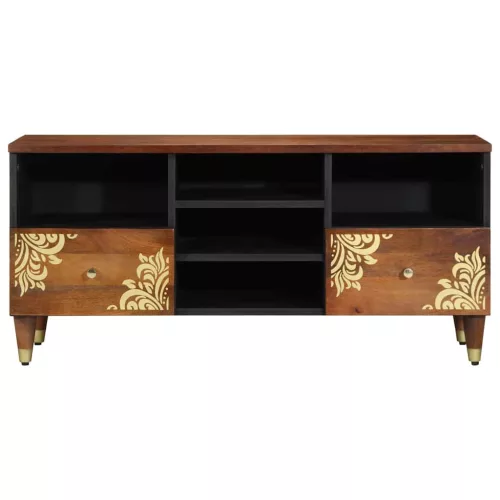 TV szekrény fiókkal Barna 100 x 33.5 x 46 cm Tömör mangófa