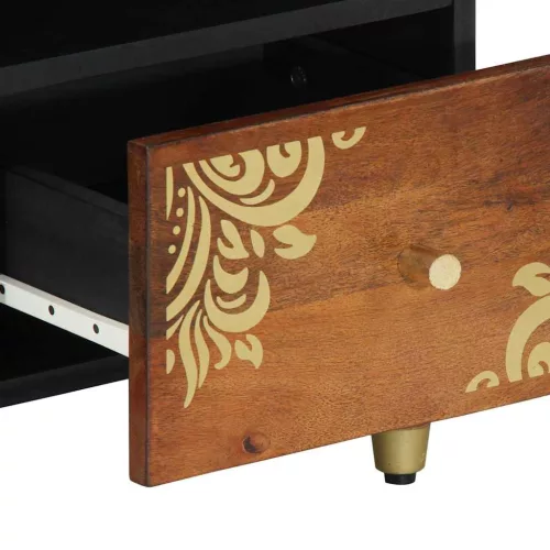 TV szekrény fiókkal Barna 100 x 33.5 x 46 cm Tömör mangófa