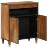Széf polcokkal tárolóval Barna 60 x 33.5 x 75 cm Tömör mangófa