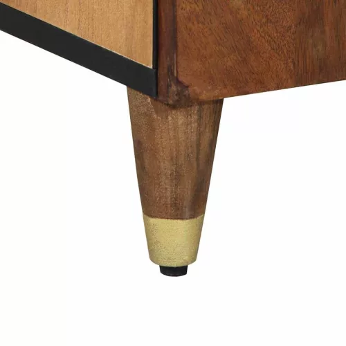 Széf polcokkal tárolóval Barna 60 x 33.5 x 75 cm Tömör mangófa