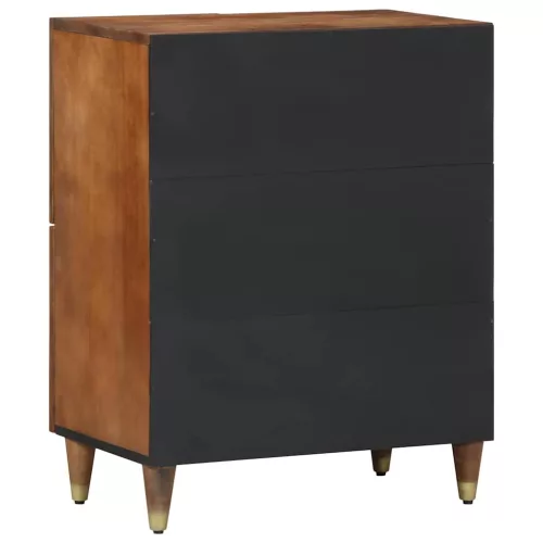 Széf polcokkal tárolóval Barna 60 x 33 x 75 cm Tömör mangófa
