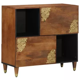   Széf polcokkal tárolóval Barna 80 x 33.5 x 75 cm Tömör mangófa