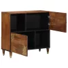 Széf polcokkal tárolóval Barna 80 x 33.5 x 75 cm Tömör mangófa