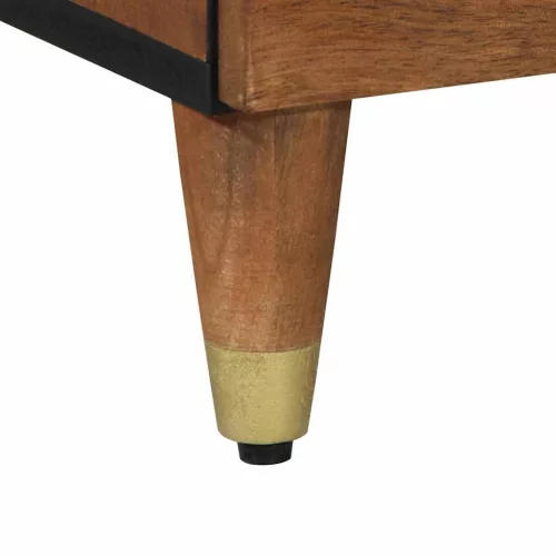 Széf polcokkal tárolóval Barna 80 x 33.5 x 75 cm Tömör mangófa
