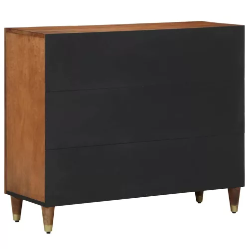 Széf polcokkal tárolóval Barna 90 x 33.5 x 75 cm Tömör mangófa