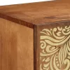 Széf polcokkal tárolóval Barna 90 x 33.5 x 75 cm Tömör mangófa