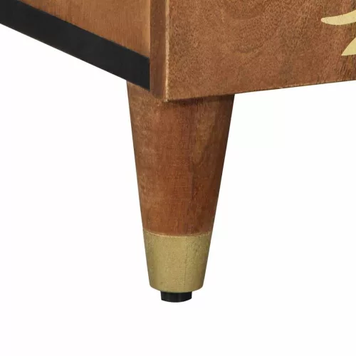 Széf polcokkal tárolóval Barna 90 x 33.5 x 75 cm Tömör mangófa