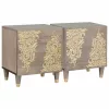 Éjjeliszekrény 2 pcs Szürke 40 x 33 x 46 cm tömör mangófa