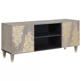   TV szekrény Szürke és Arany 105 x 33.5 x 46 cm Tömör mangófa