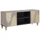 TV szekrény Szürke és Arany 105 x 33.5 x 46 cm Tömör mangófa