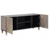 TV szekrény Szürke és Arany 105 x 33.5 x 46 cm Tömör mangófa