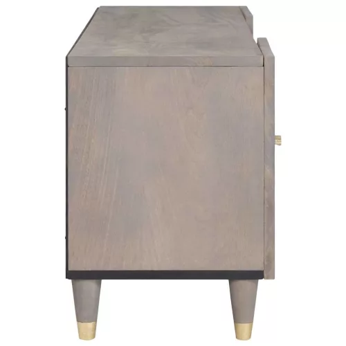 TV szekrény Szürke és Arany 105 x 33.5 x 46 cm Tömör mangófa