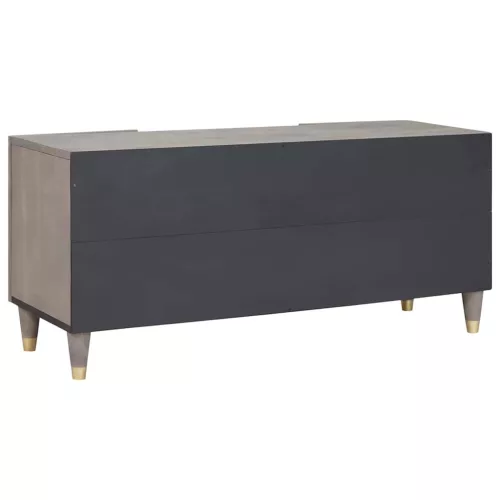 TV szekrény Szürke és Arany 105 x 33.5 x 46 cm Tömör mangófa