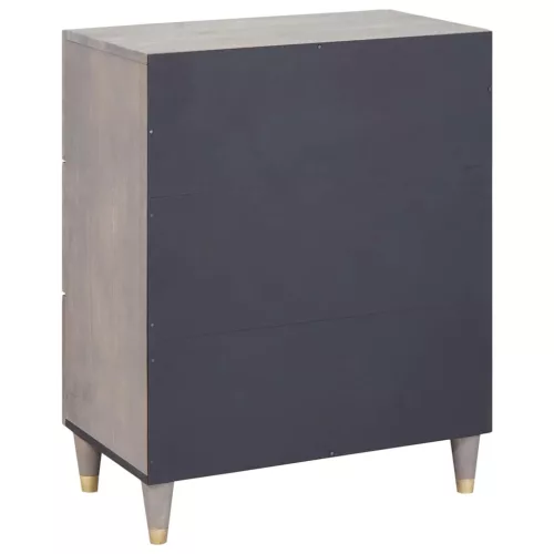 Széf Szürke és Arany 60 x 33.5 x 75 cm Tömör mangófa