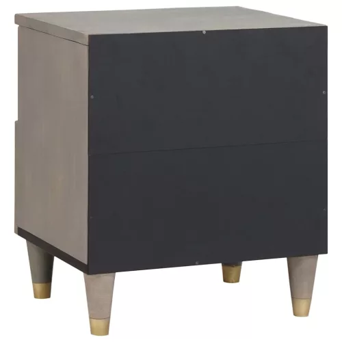 Éjjeliszekrény 2 pcs Szürke 40 x 33 x 46 cm tömör mangófa