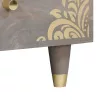 Dohányzóasztal fiókkal Szürke 80 x 54 x 40 cm tömör mangófa