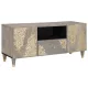 TV szekrény Szürke és Arany 105 x 33.5 x 46 cm Tömör mangófa
