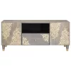 TV szekrény Szürke és Arany 105 x 33.5 x 46 cm Tömör mangófa