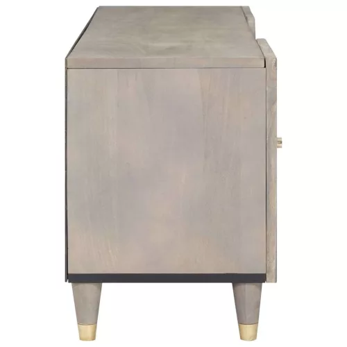 TV szekrény Szürke és Arany 105 x 33.5 x 46 cm Tömör mangófa
