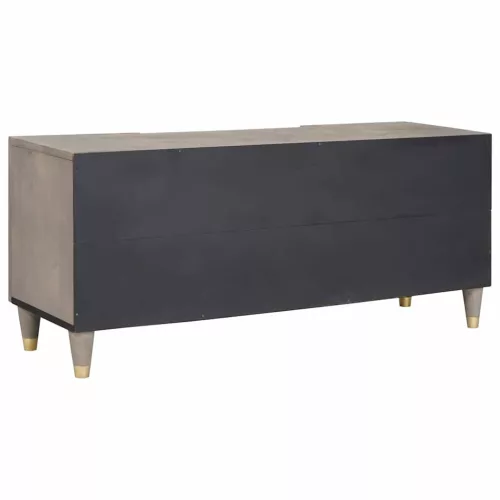 TV szekrény Szürke és Arany 105 x 33.5 x 46 cm Tömör mangófa