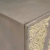TV szekrény Szürke és Arany 105 x 33.5 x 46 cm Tömör mangófa