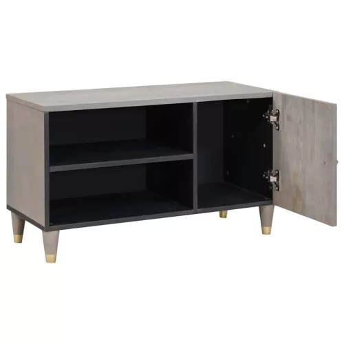 TV szekrény Szürke és Arany 80 x 31.5 x 46 cm Tömör mangófa