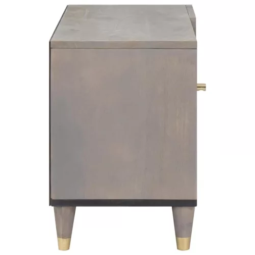 TV szekrény Szürke és Arany 80 x 31.5 x 46 cm Tömör mangófa