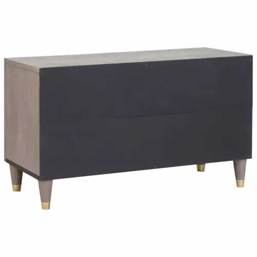 TV szekrény Szürke és Arany 80 x 31.5 x 46 cm Tömör mangófa