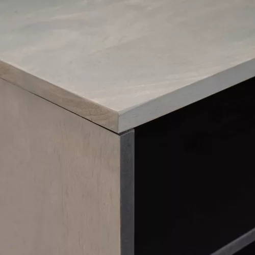 TV szekrény Szürke és Arany 80 x 31.5 x 46 cm Tömör mangófa