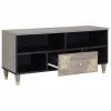 TV szekrény Szürke és Arany 100 x 33.5 x 46 cm Tömör mangófa