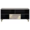 TV szekrény Szürke és Arany 100 x 33.5 x 46 cm Tömör mangófa