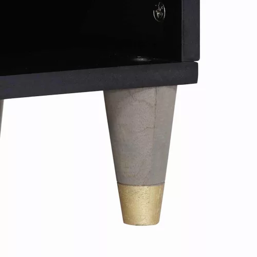 TV szekrény Szürke és Arany 100 x 33.5 x 46 cm Tömör mangófa
