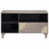TV szekrény Szürke és Arany 80 x 33.5 x 46 cm Tömör mangófa