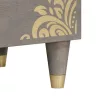 TV szekrény Szürke és Arany 80 x 33.5 x 46 cm Tömör mangófa