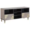 TV szekrény Szürke és Arany 100 x 33.5 x 46 cm Tömör mangófa