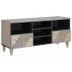 TV szekrény Szürke és Arany 100 x 33.5 x 46 cm Tömör mangófa