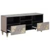 TV szekrény Szürke és Arany 100 x 33.5 x 46 cm Tömör mangófa