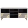 TV szekrény Szürke és Arany 100 x 33.5 x 46 cm Tömör mangófa