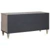TV szekrény Szürke és Arany 100 x 33.5 x 46 cm Tömör mangófa