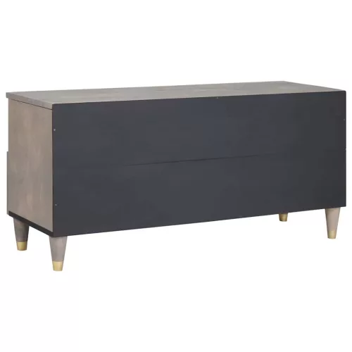 TV szekrény Szürke és Arany 100 x 33.5 x 46 cm Tömör mangófa
