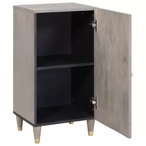 Széf polcokkal Szürke és Arany 40 x 33.5 x 75 cm Tömör mangófa