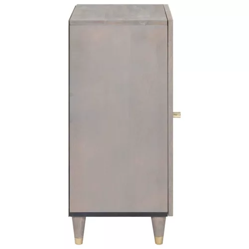 Széf polcokkal Szürke és Arany 40 x 33.5 x 75 cm Tömör mangófa