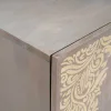 Széf polcokkal Szürke és Arany 40 x 33.5 x 75 cm Tömör mangófa