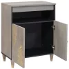 Széf polcokkal Szürke és Arany 60 x 33.5 x 75 cm Tömör mangófa