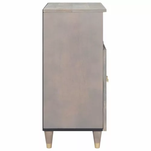 Széf polcokkal Szürke és Arany 60 x 33.5 x 75 cm Tömör mangófa