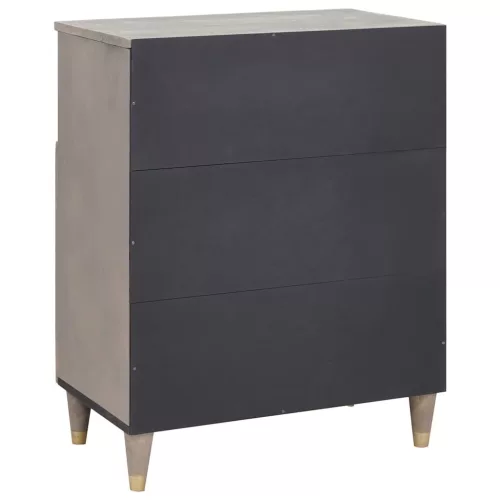 Széf polcokkal Szürke és Arany 60 x 33.5 x 75 cm Tömör mangófa